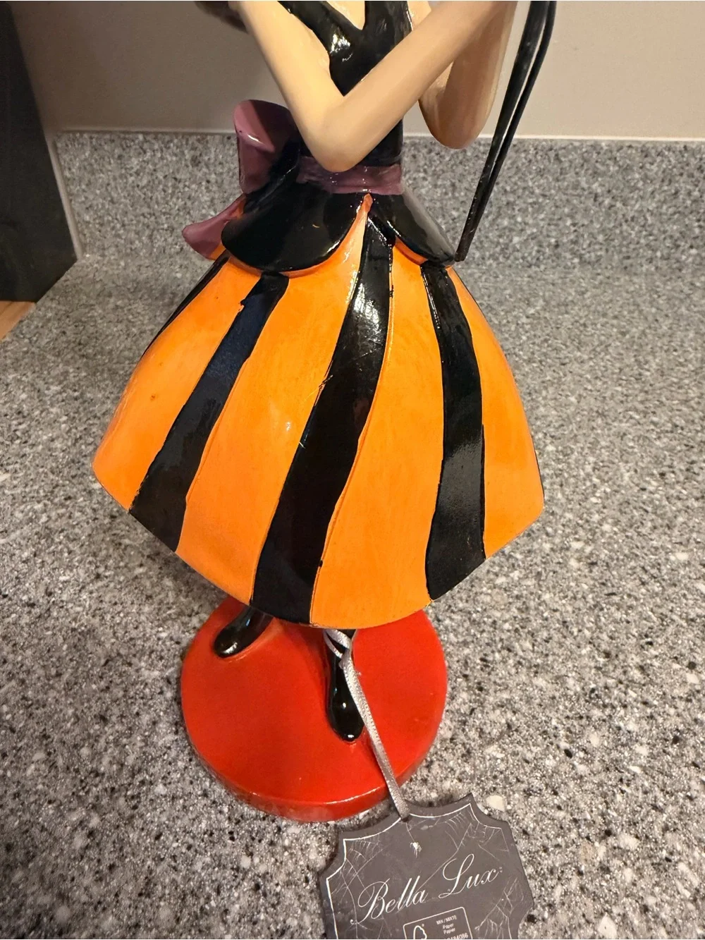 Bella Luxx Halloween Witch Figurine in Orange, Black & Purple